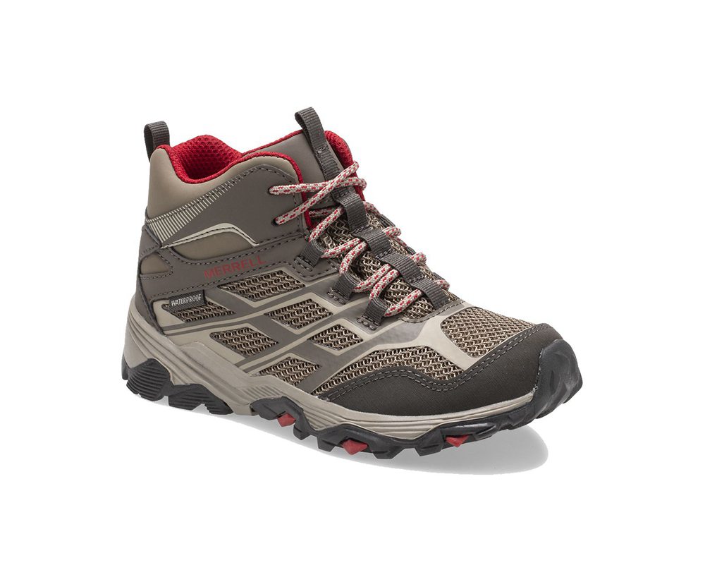 Merrell Hiking Shoes Brown - Moab FST Mid Waterproof - Kids 32TEINOMX
